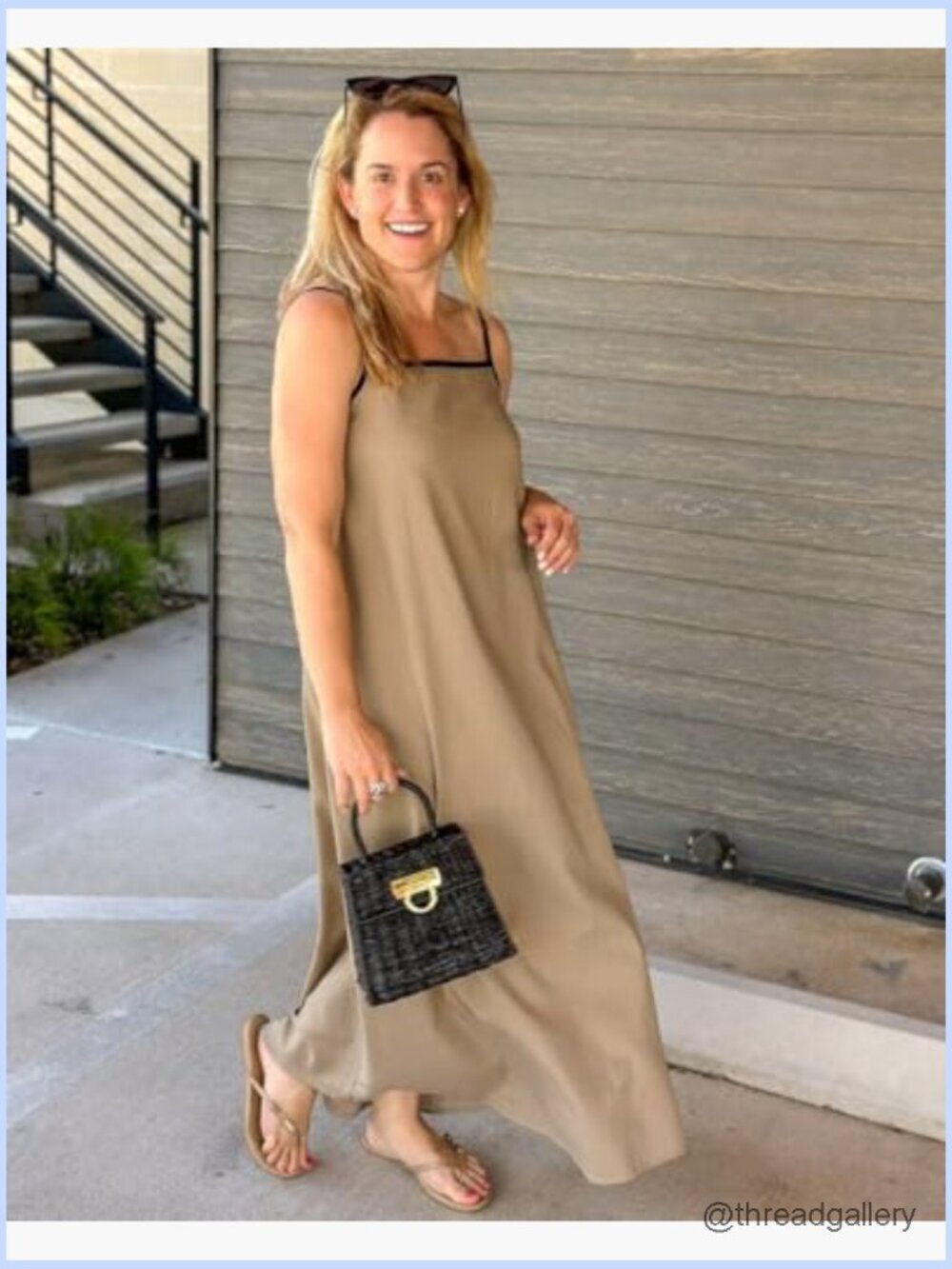 Linen Maxi Dress Spaghetti Strap Backless Casual Beach Party - Picture 3 of 7